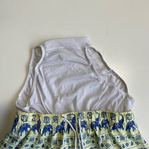 Boardies Swim Shorts Trunks Mesh Liner Size Medium Yellow Blue Elephants - Picture 6 of 6
